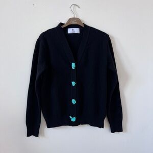 Hades Black Cardigan with sculpted buttons